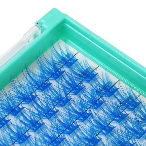 336 Clusters Black+Brown+Blue+Green Color Mixed D Curl Lashes 10-12-14-16mm - Picture 5 of 8